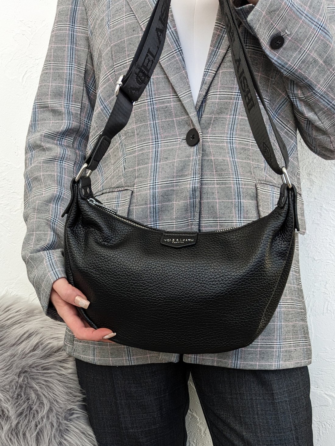 Сумка Urban Strap під натуральну шкіру з широкою шльовкою INNOE 350012-2 Чорний - Innoe