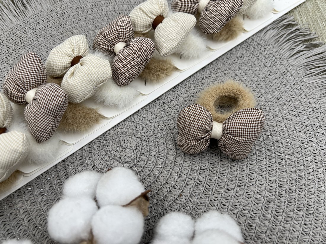 Дитячі хутряні резинки для волосся - Кристалік