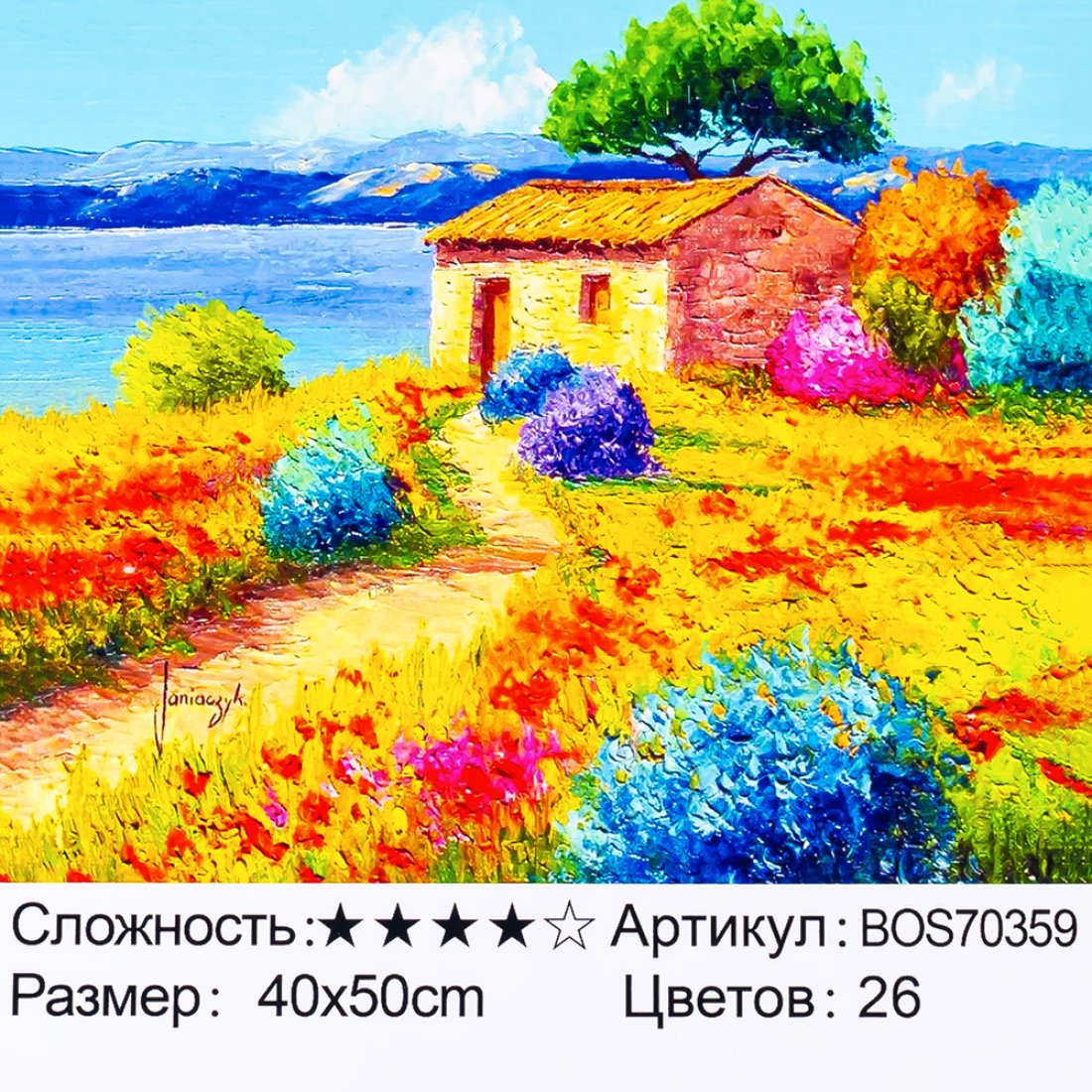 Алмазна мозаїка Будиночок у фарбах 40*50 см