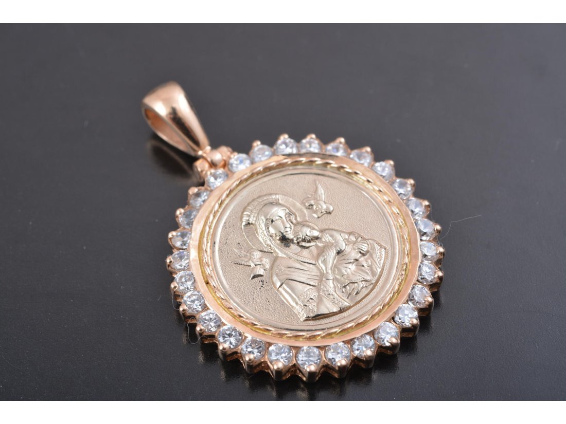 Медальйон із камінням «Мадонна з немовлям»