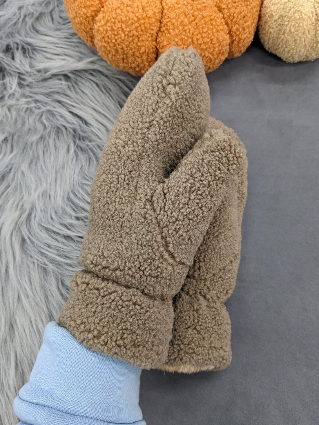 Зимові рукавиці з плюшевої тканини INNOE 85005-3 Тауп