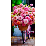 Алмазна мозаїка велосипед та квіти 40*50 см