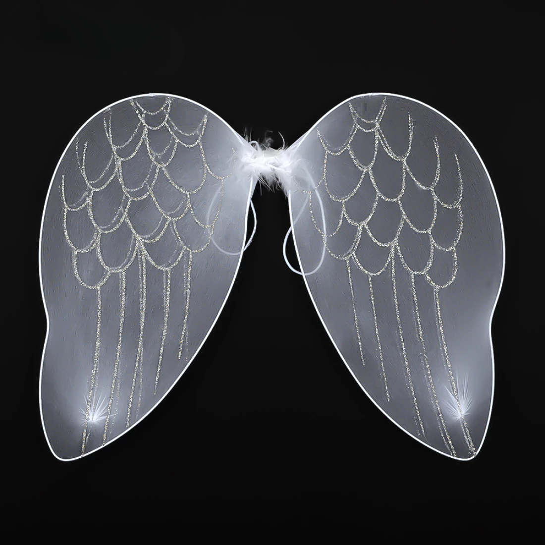 Крила ангела з блискітками біле 67 см