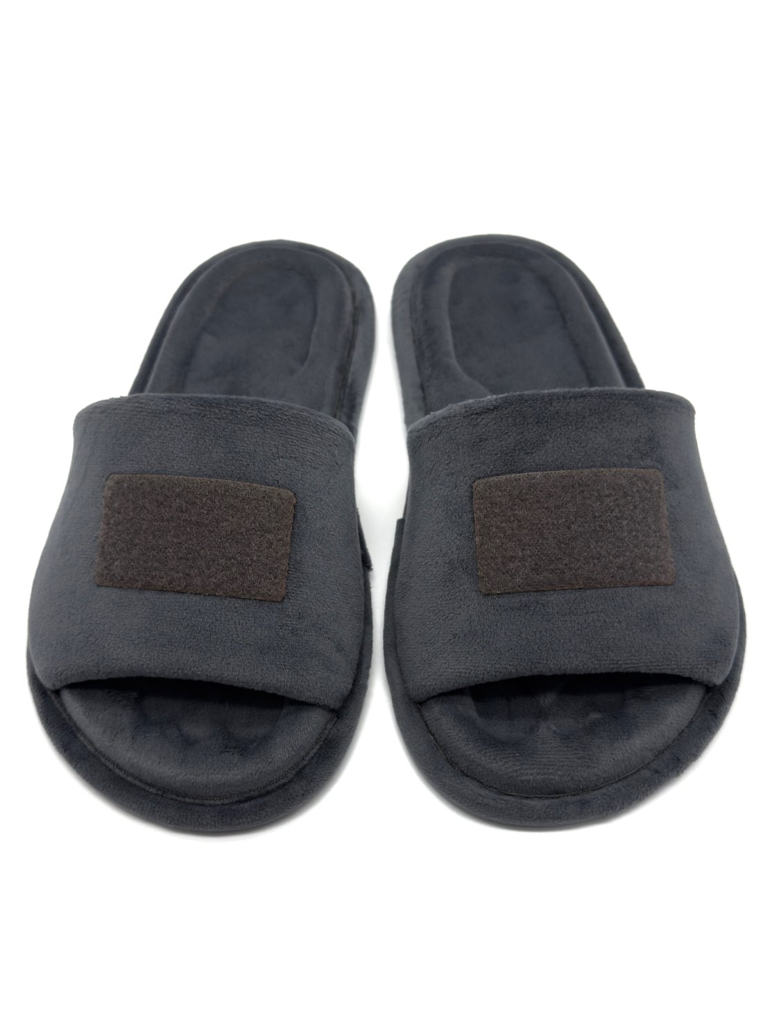Домашні анатомічні barefoot капці з липучкою сірого кольору з відкритим носком Family Story - Купити