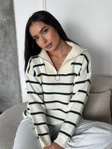 Стильний трикотажний светр у смужку INNOE 300064-1 Чорний