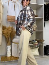 Cтильна базова жіноча сорочка оверсайз INNOE 300066-1 Синій