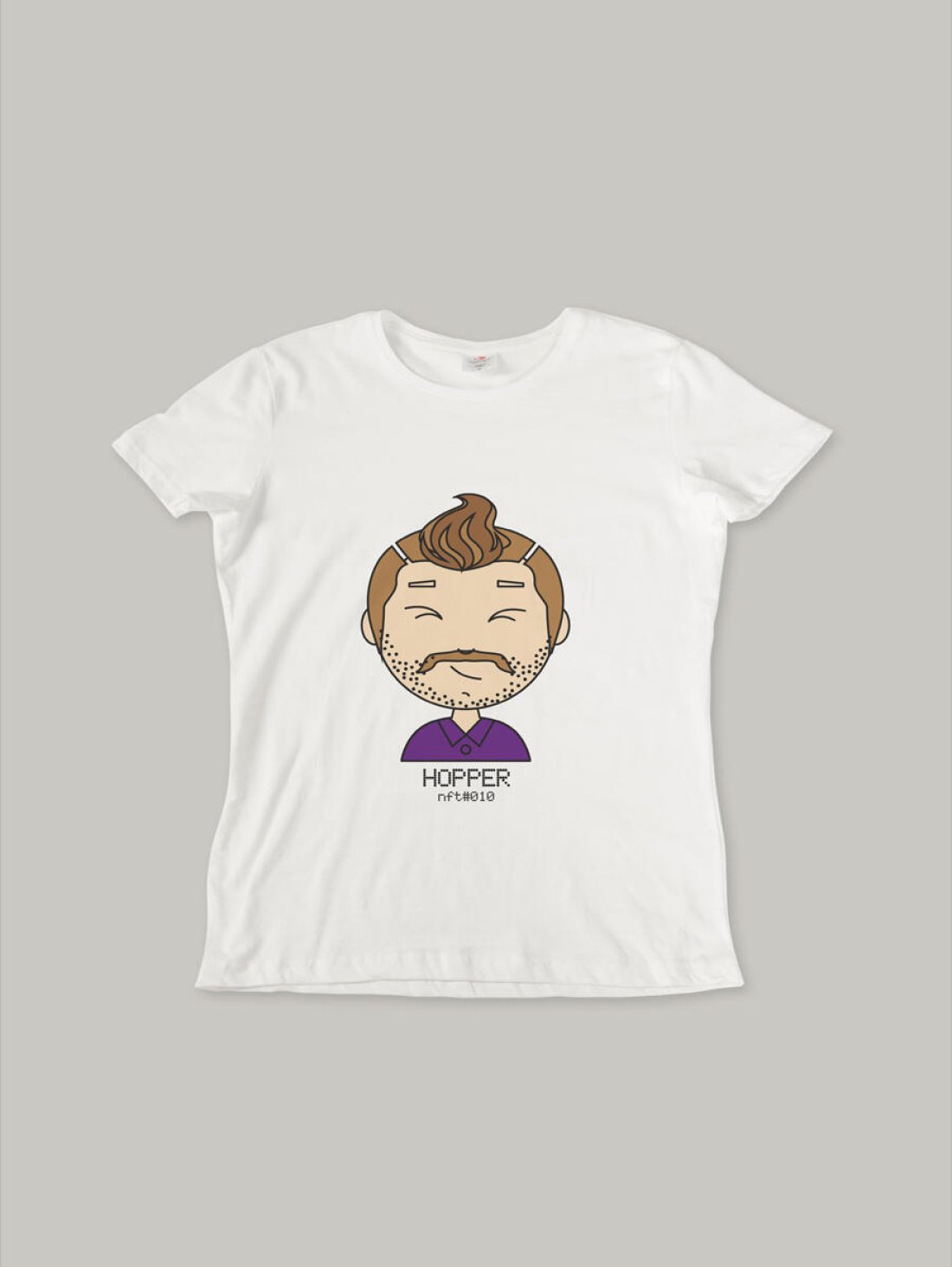 Чоловіча футболка, біла з принтом аватара Hopper 010 - Купити
