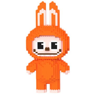 Конструктор Magic Blocks Лабубу Висота 30 см Помаранчевий - Купити