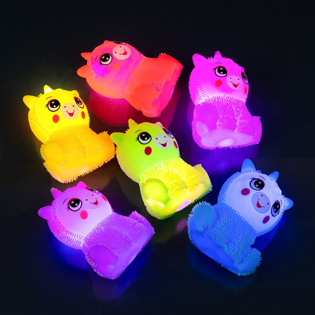 Сяючі силіконові їжачки Єдинороги 11,5 см - Pobut