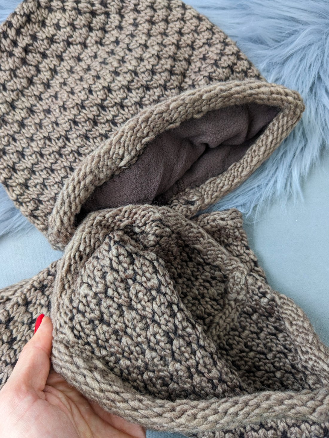 Жіночий демісезонний комплект — шапка та бафф INNOE 950065-1 Капучино