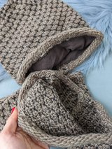 Жіночий демісезонний комплект — шапка та бафф INNOE 950065-1 Капучино