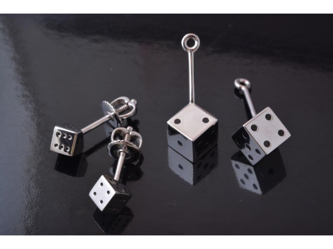 Сережки "Кубики" - Фото3 Сережки "Кубики" - Купити