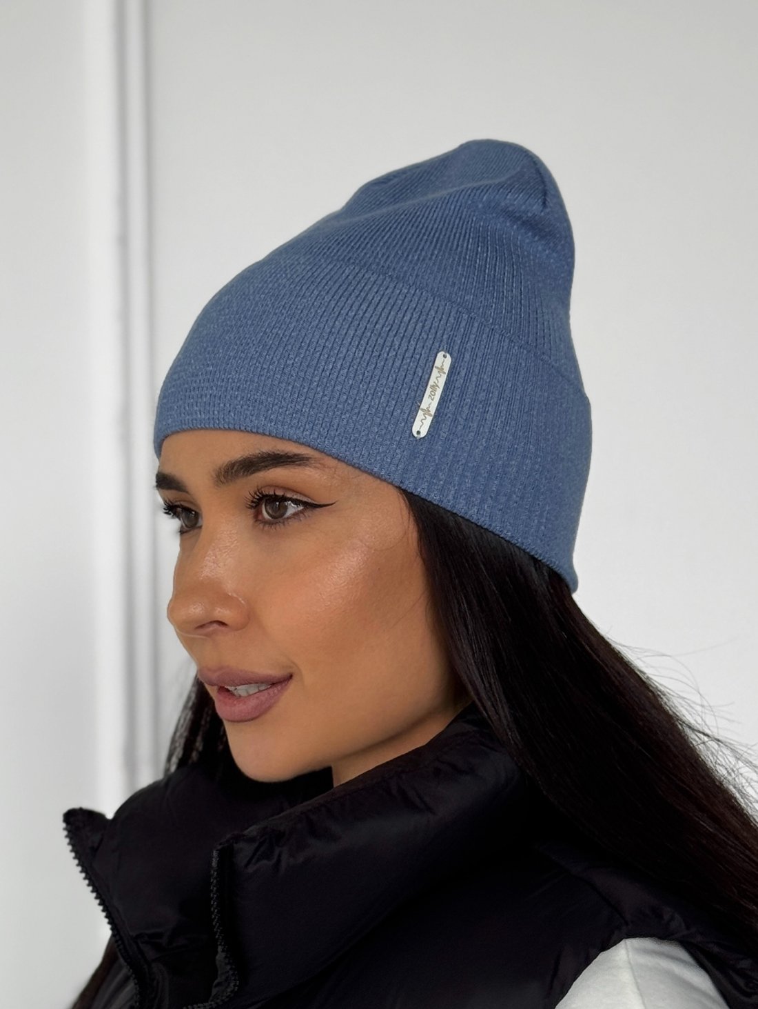 Жіноча шапка з відворотом – комфорт і стиль INNOE 950251-1 Джинс - Innoe