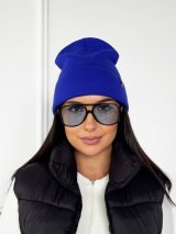 Яскрава модна шапка в'язана універсальна INNOE 950118-1 Лазур