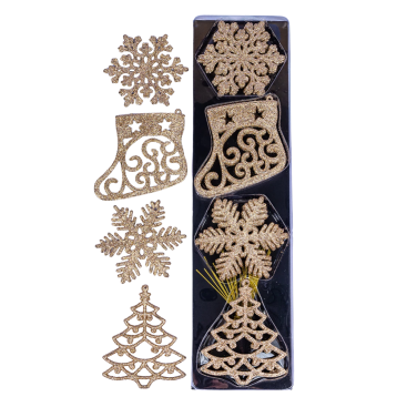 Новорічні прикраси підвіска Блиск 8 см., 24 шт - Купити