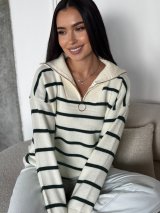 Стильний трикотажний светр у смужку INNOE 300064-1 Чорний