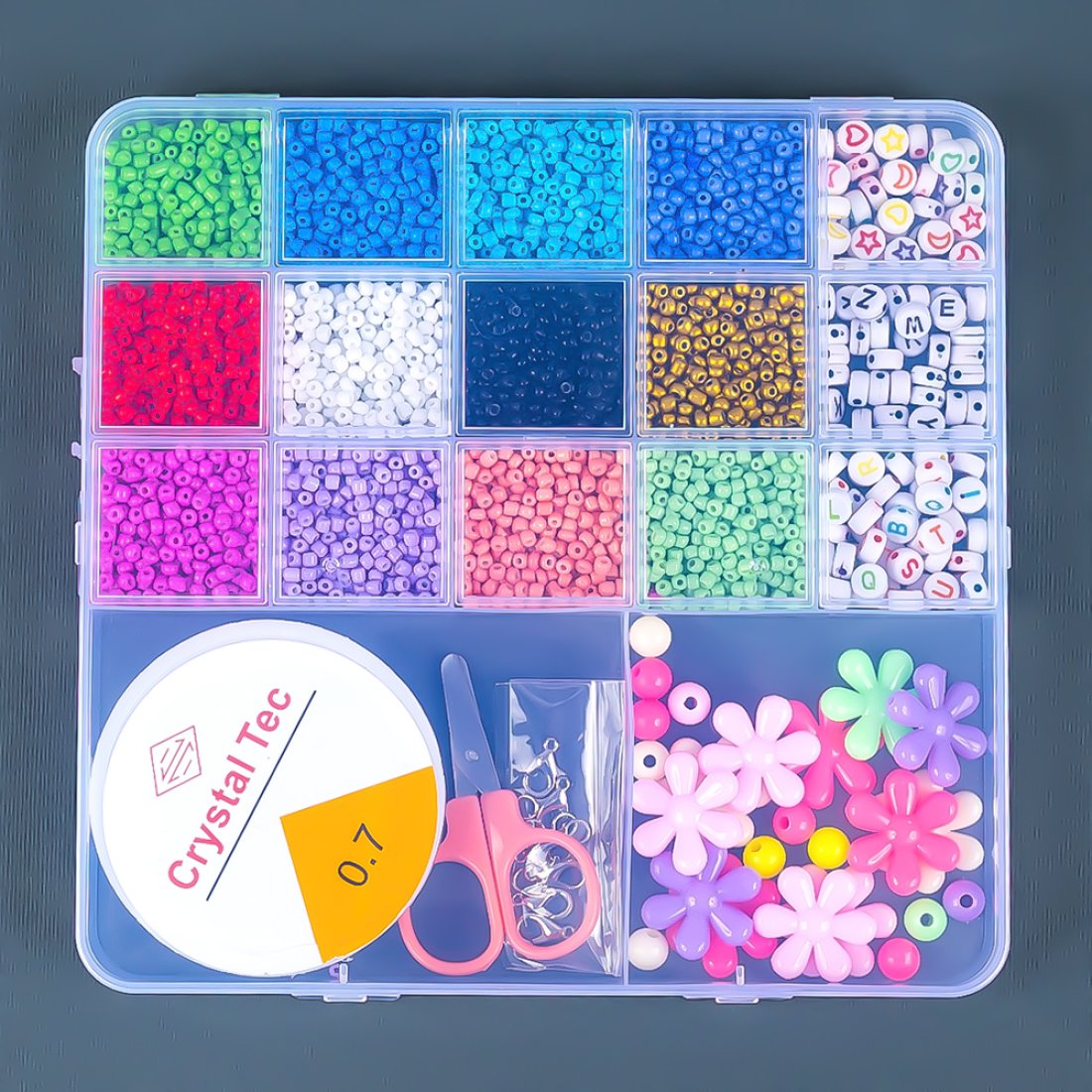 Набір бісеру та намистин для плетіння браслетів Творчість 17 см - Pobut