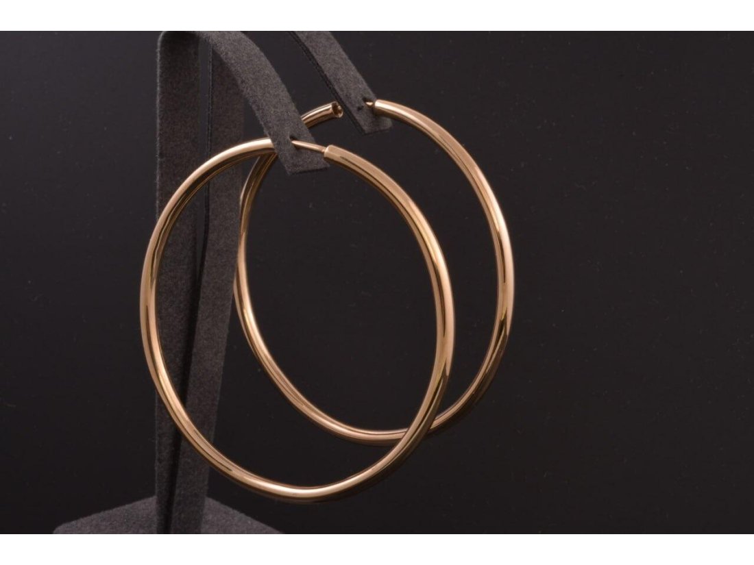 Сережки-кільця 5см, шарнір, ручна робота - Фото1 Сережки-кільця 5см, шарнір, ручна робота