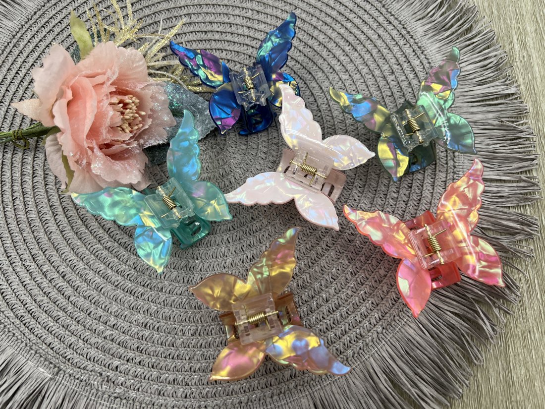 Краби для волосся. Французький пластик. 6см