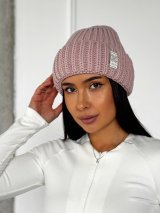 Жіноча шапка на флісі з трендовим дизайном INNOE 950234-1 Світло-пудровий