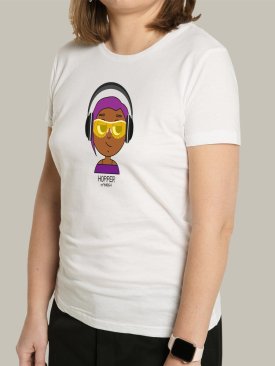 Жіноча футболка, біла з принтом аватара Hopper 064 - Купити
