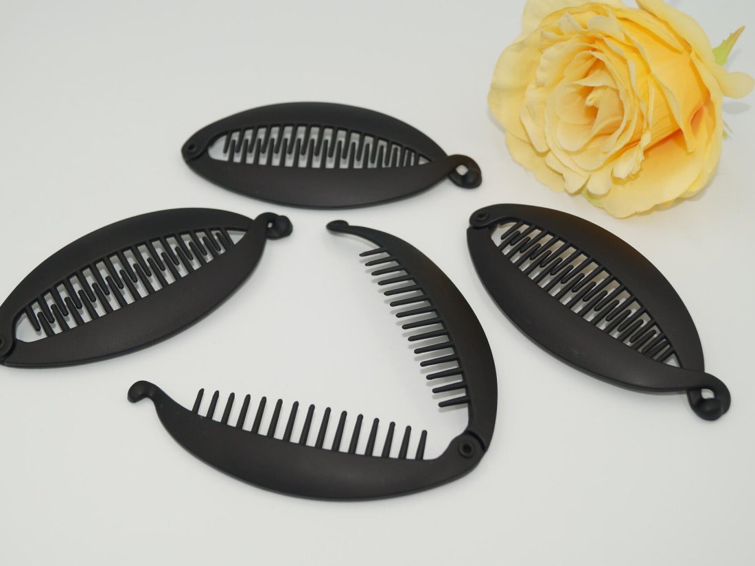 Заколка Банан. 12 см. Чорна -матова.