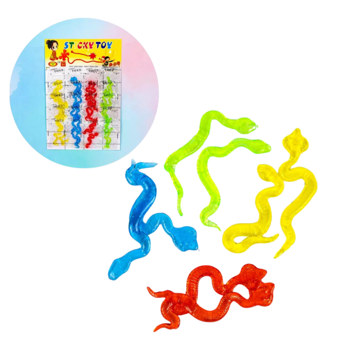 Лізун-антистрес Змії парні на палетці 8 см