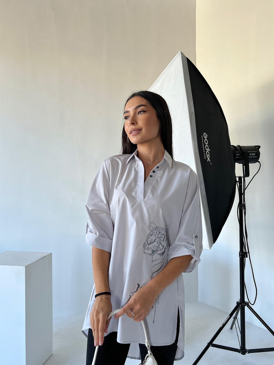 Блуза-туніка із вишивкою Тигр 230221-2 - Innoe