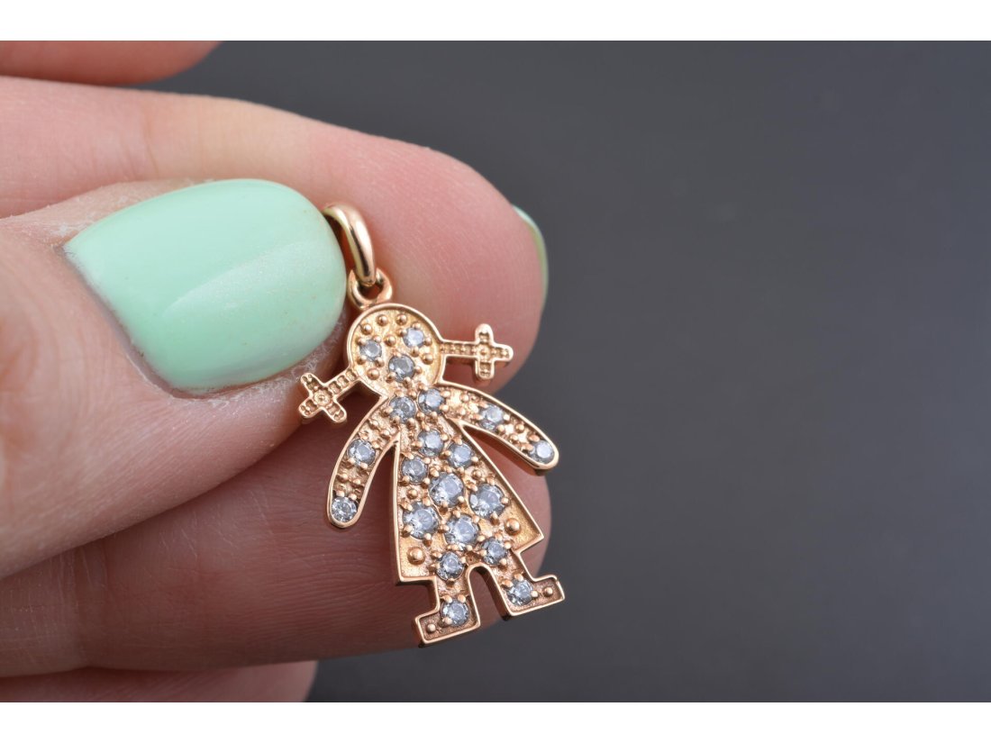 Підвіс «Печивко-дівчинка» із камінням