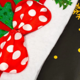 Новорічна шапка Діда Мороза бантик зелений - Pobut