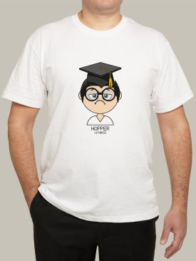 Чоловіча футболка, біла з принтом аватара Hopper 032 - Купити