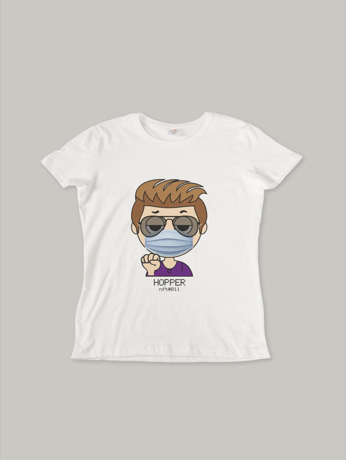 Чоловіча футболка, біла з принтом аватара Hopper 011 - Купити